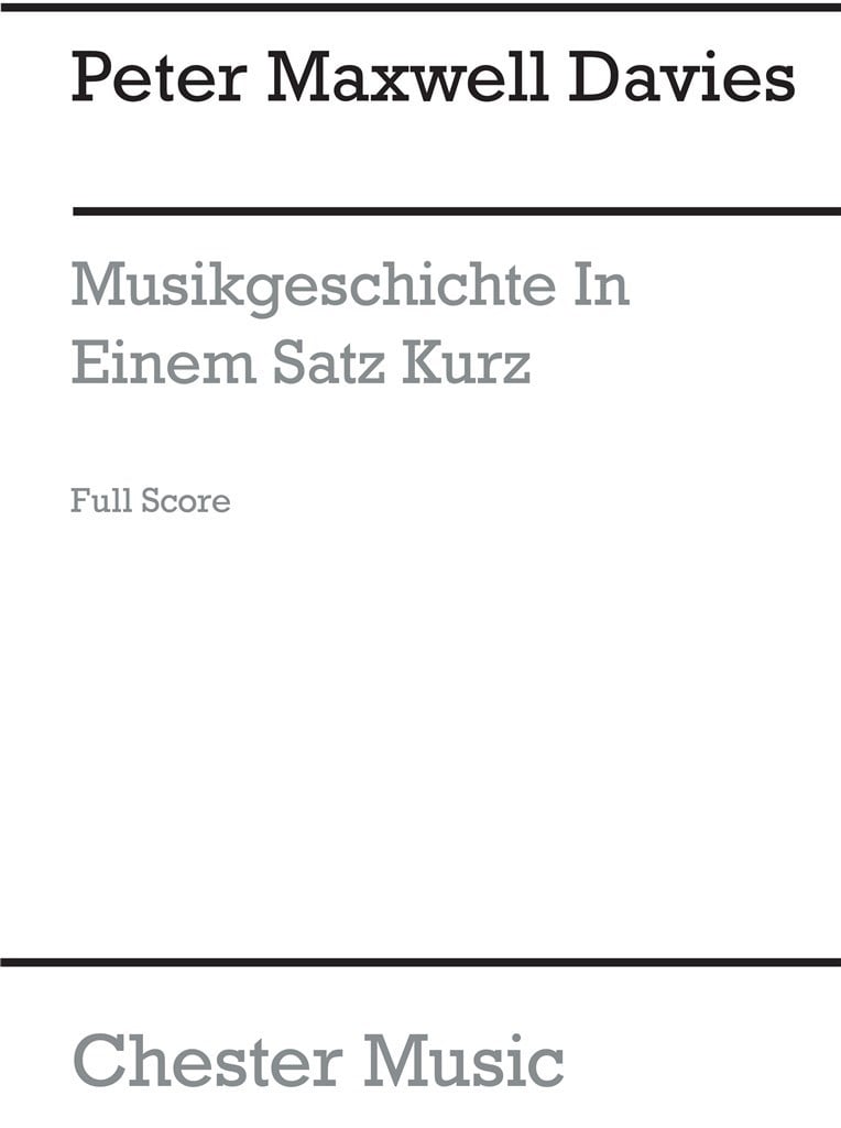 Musikgeschichte In Einem Satz, Kurz